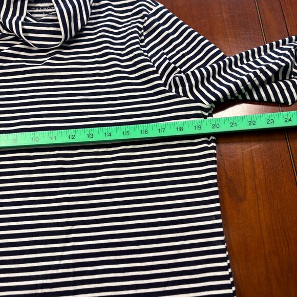 Talbots Navy and White Striped Turtleneck Size Large - Picture 3 of 5